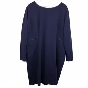 Tahari Purple | Black Long Sleeve Sweater Dress